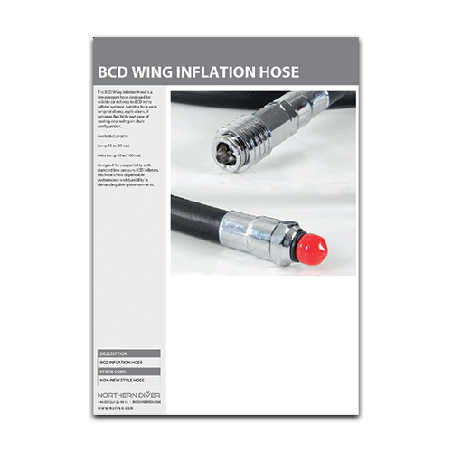 BCD WING INFLATION HOSE DATASHEET